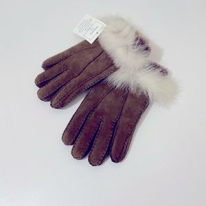 Brown Sheep Skin Gloves White Stone Furs of Alaska